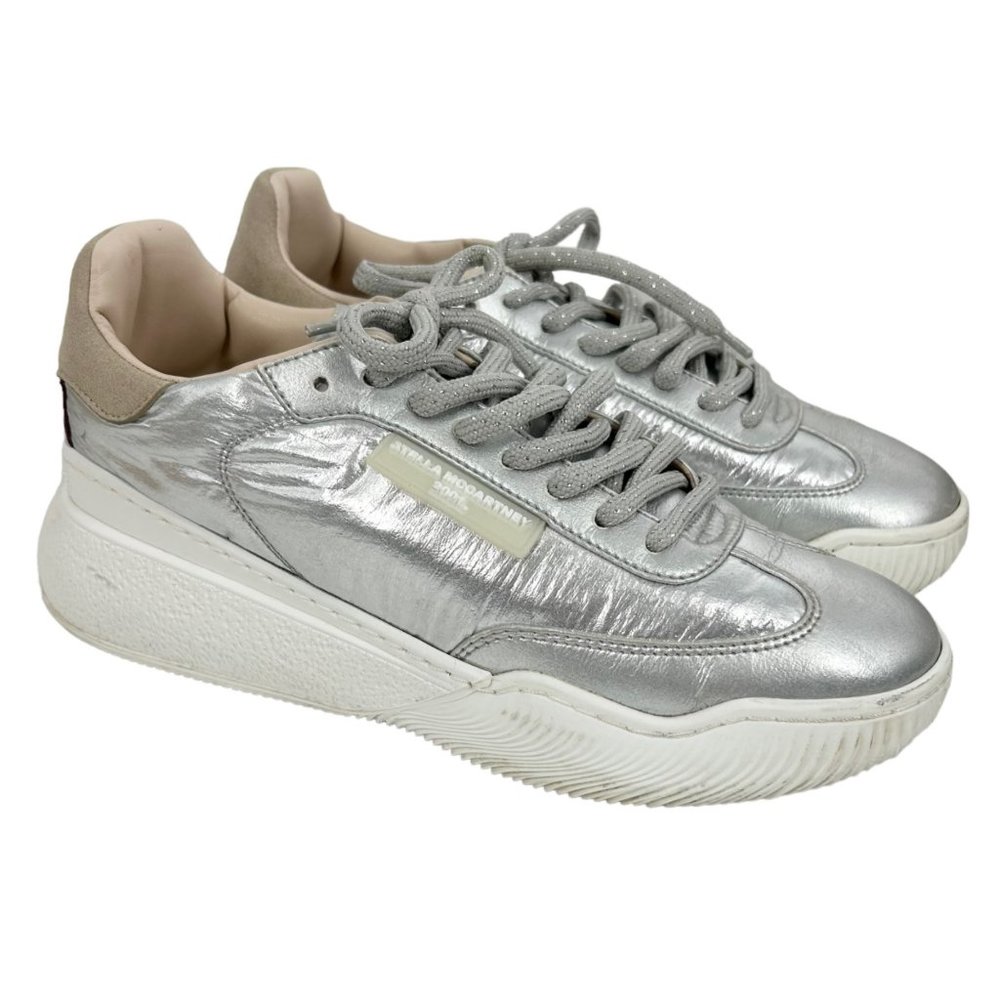 Stella Mccartney Silver Loop Lace-Up Sneakers - image 1